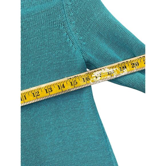 J. McLaughlin Sweater Women’s Blue V-Neck Open Knit Pullover Boho size XS - Picture 8 of 10